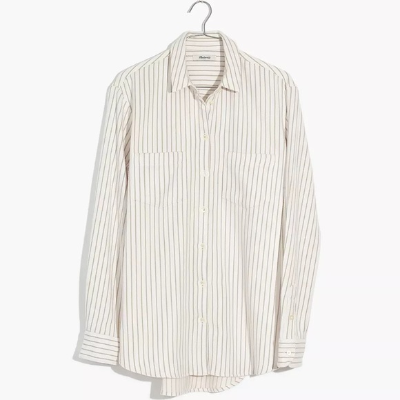 Madewell Flannel Sunday Shirt in stripe - Picture 1 of 6